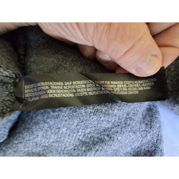 Zara women's sweater, V neck, Gray, Small, with Brass trim, neck & Cuffs - Picture 4 of 13